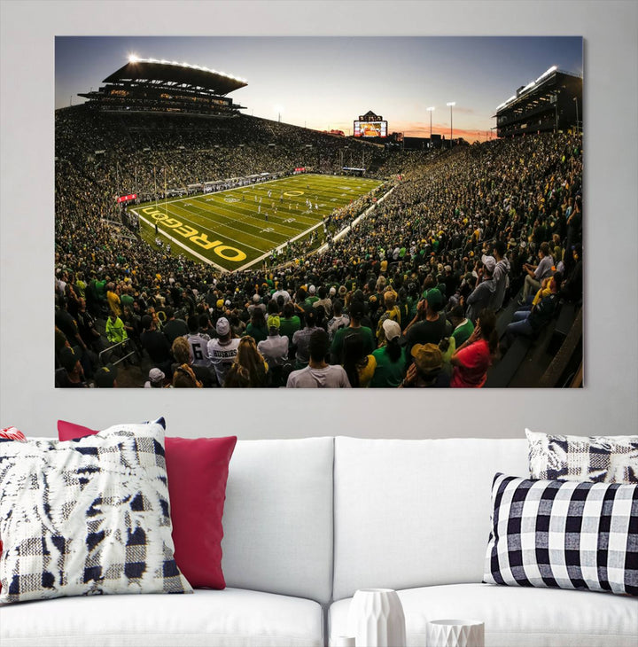 Autzen-Oregon Football Stadium Wall Art Canvas Print