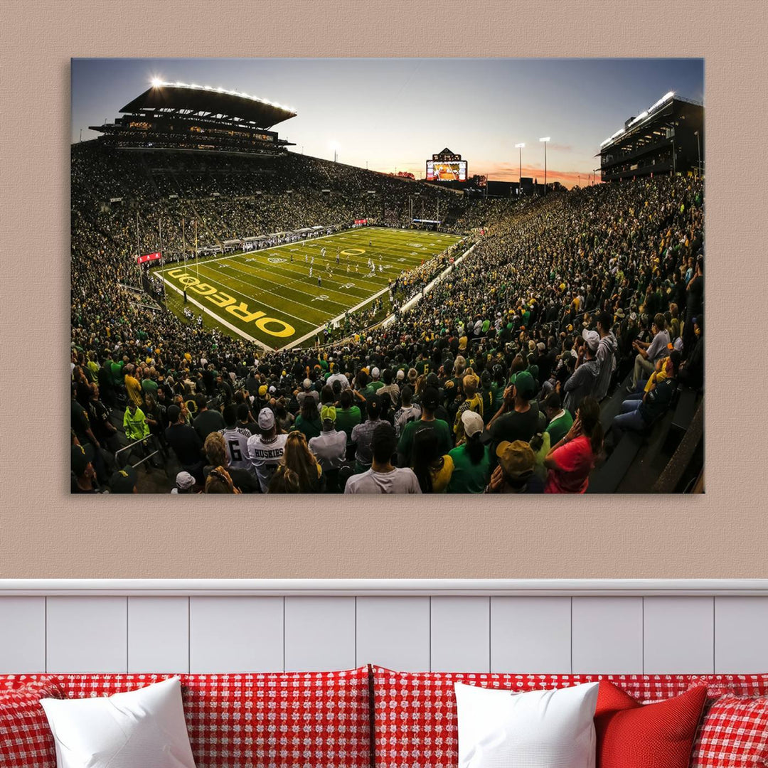 Autzen-Oregon Football Stadium Wall Art Canvas Print