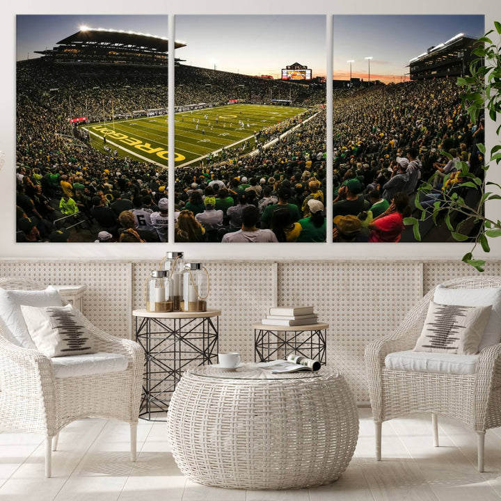 Autzen-Oregon Football Stadium Wall Art Canvas Print