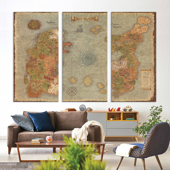 Azeroth Map Wall Art Canvas Print