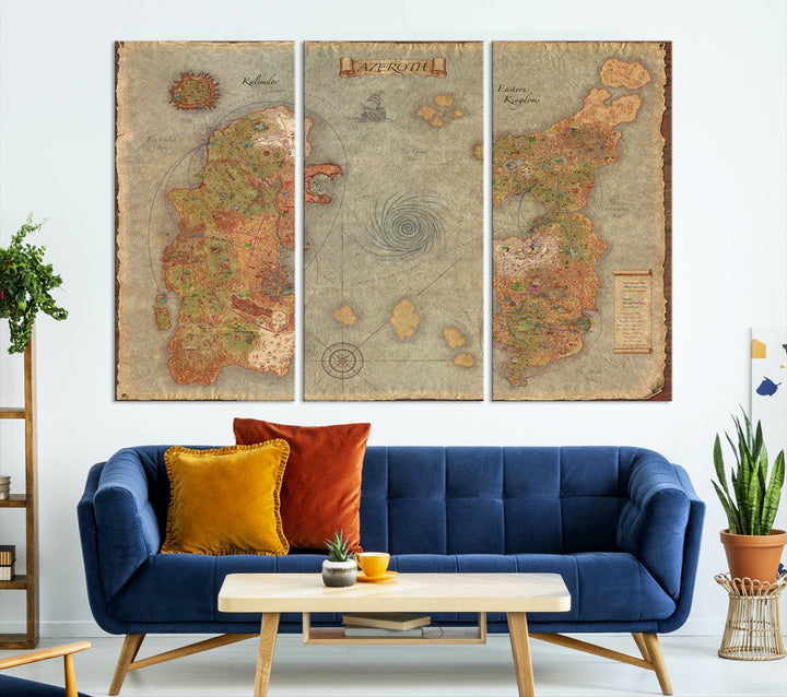 Azeroth Map Wall Art Canvas Print