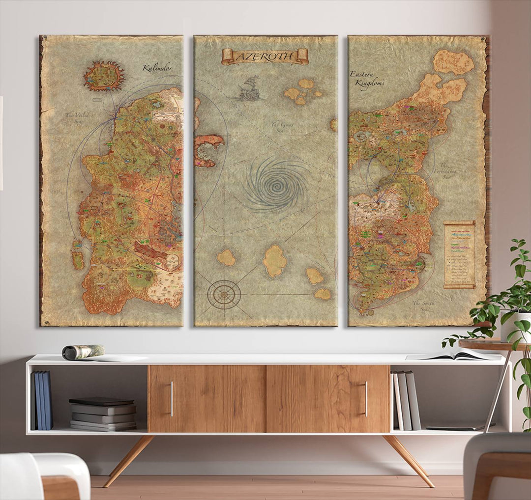 Azeroth Map Wall Art Canvas Print