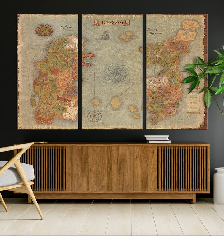 Azeroth Map Wall Art Canvas Print