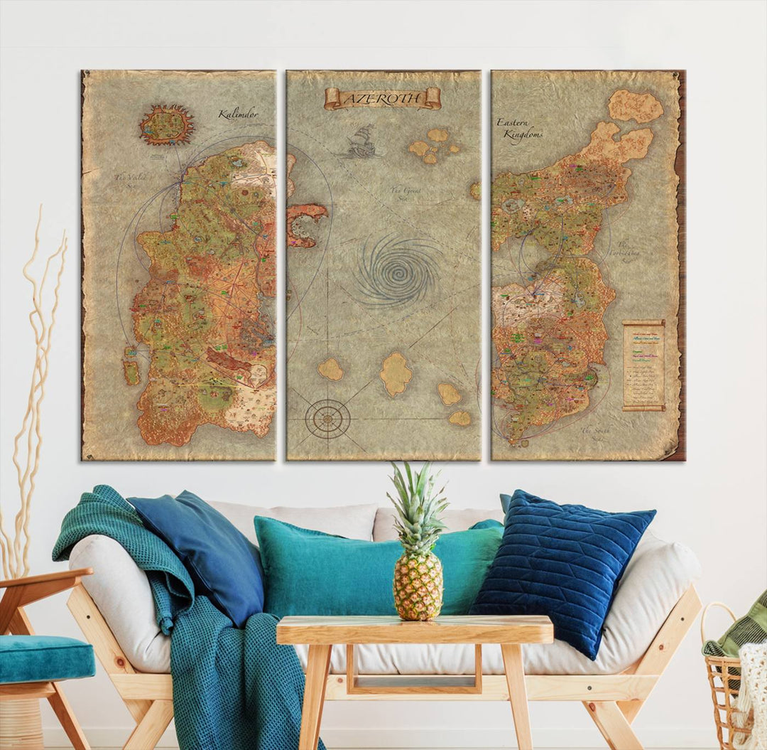 Azeroth Map Wall Art Canvas Print