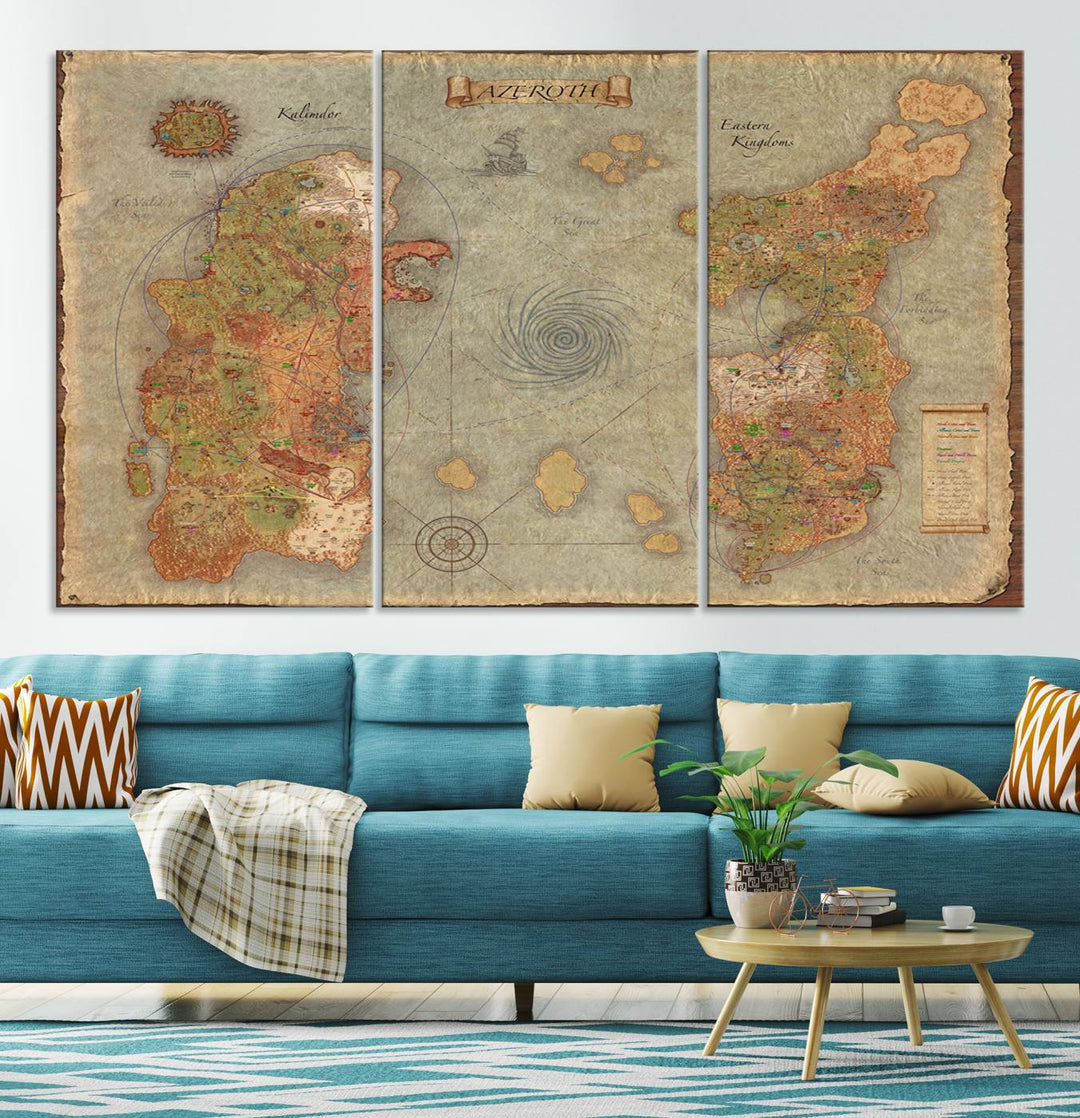 Azeroth Map Wall Art Canvas Print