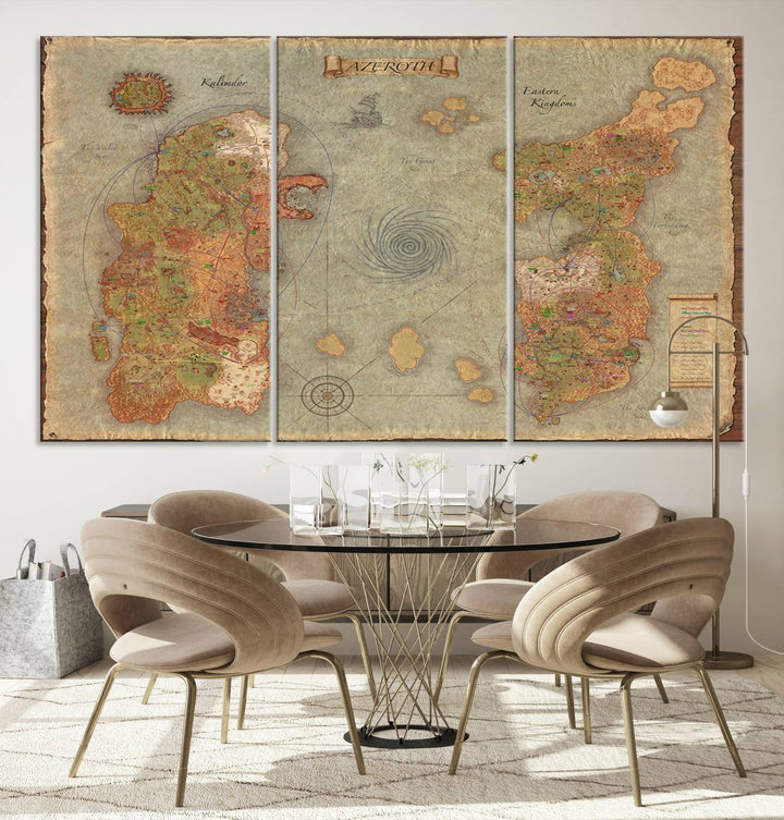 Azeroth Map Wall Art Canvas Print