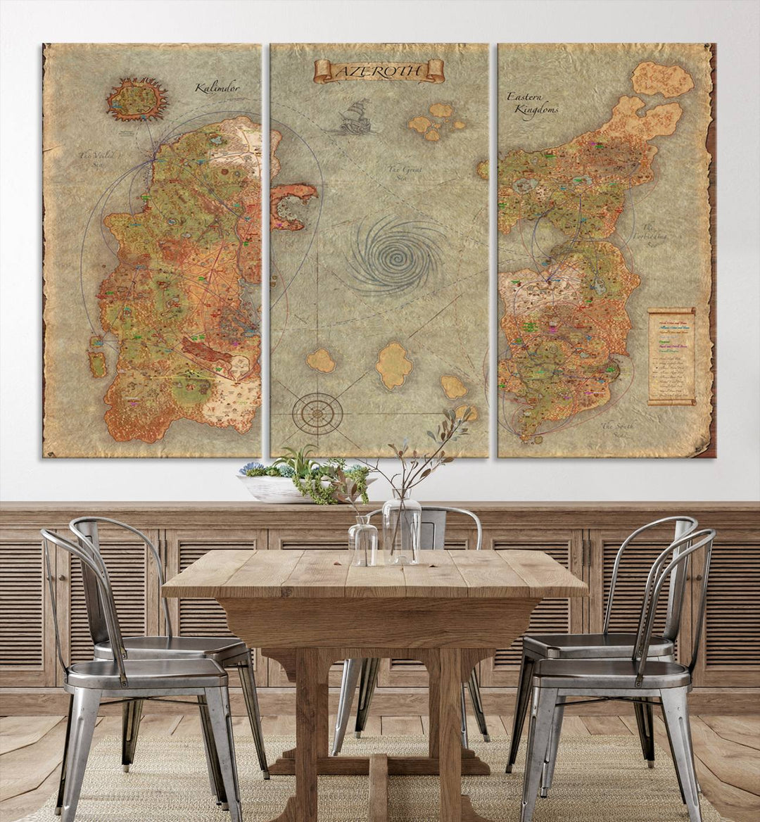 Azeroth Map Wall Art Canvas Print