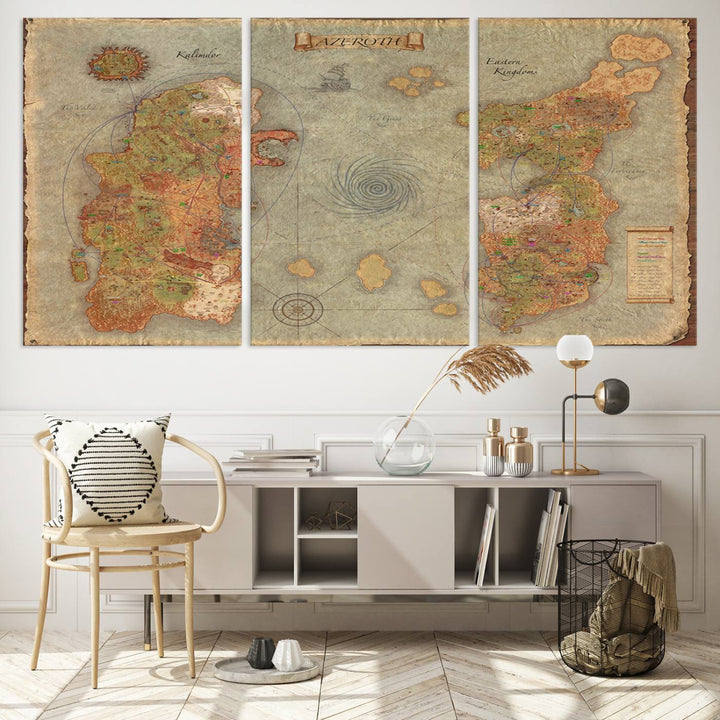 Azeroth Map Wall Art Canvas Print