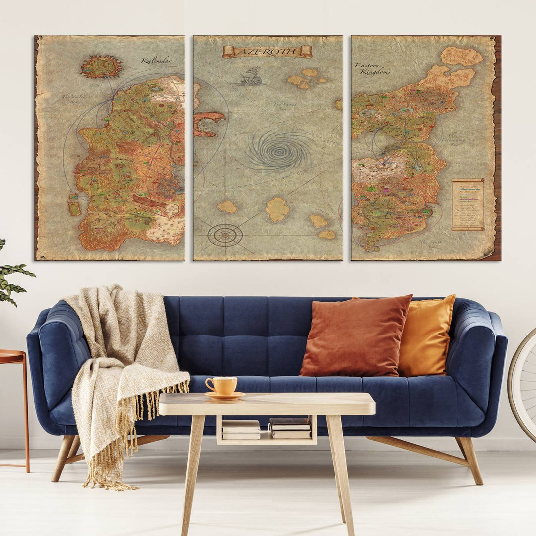 Azeroth Map Wall Art Canvas Print