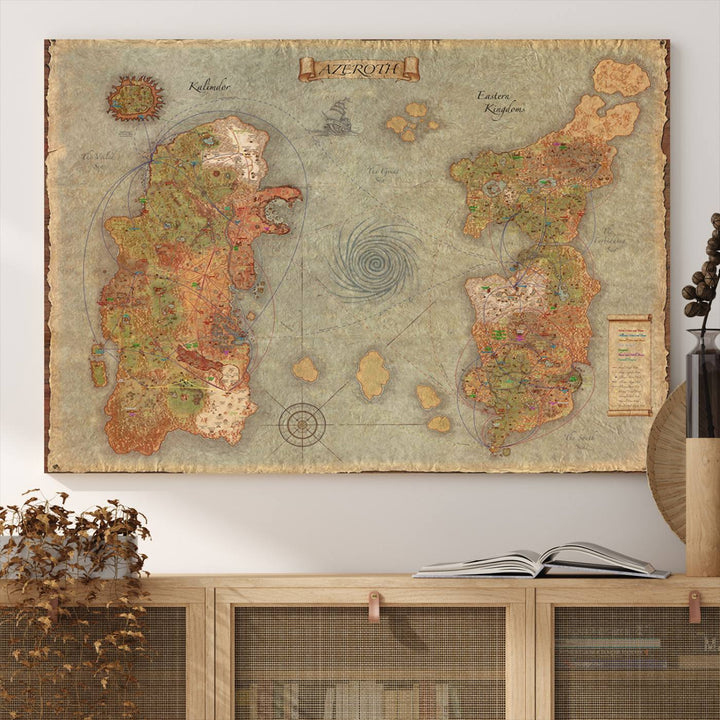 Azeroth Map Wall Art Canvas Print