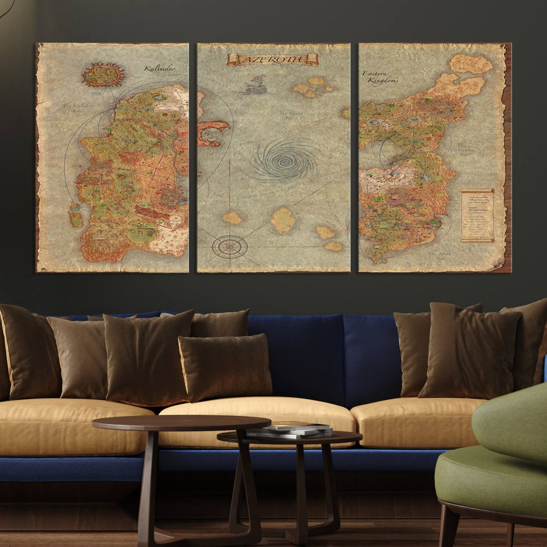 Azeroth Map Wall Art Canvas Print