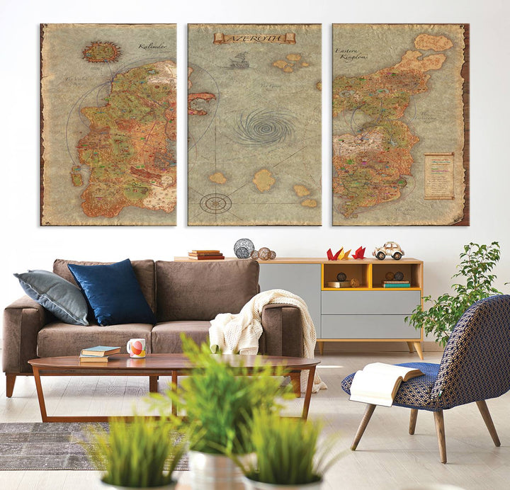 Azeroth Map Wall Art Canvas Print