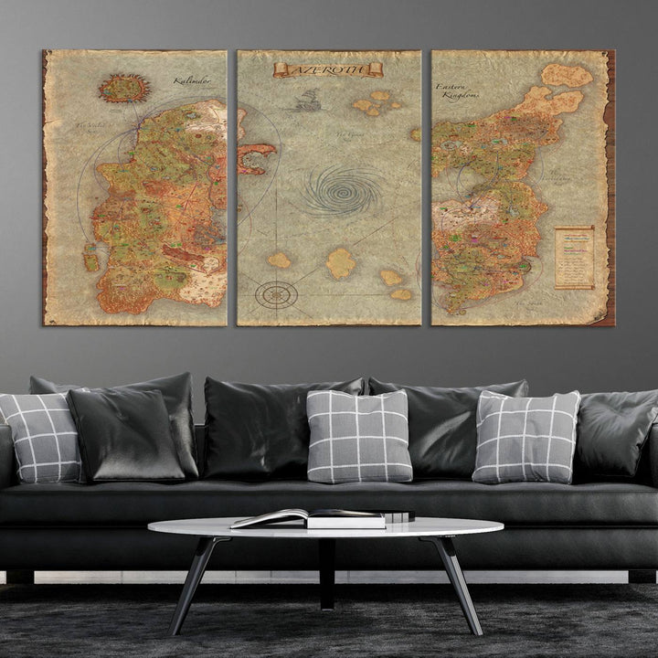 Azeroth Map Wall Art Canvas Print