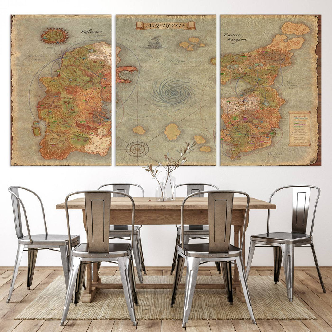 Azeroth Map Wall Art Canvas Print