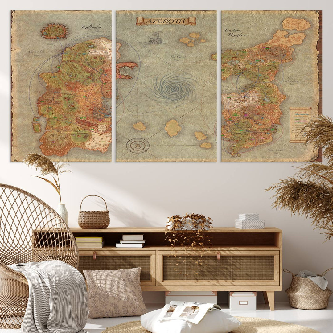 Azeroth Map Wall Art Canvas Print