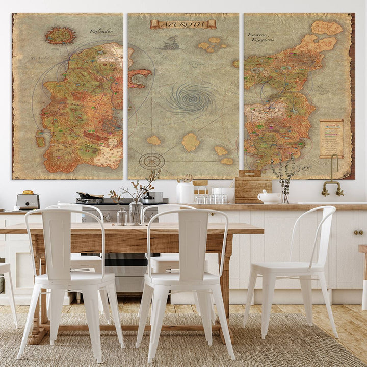 Azeroth Map Wall Art Canvas Print