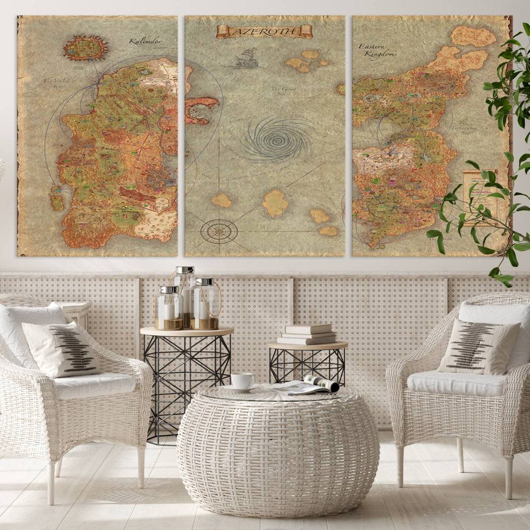 Azeroth Map Wall Art Canvas Print