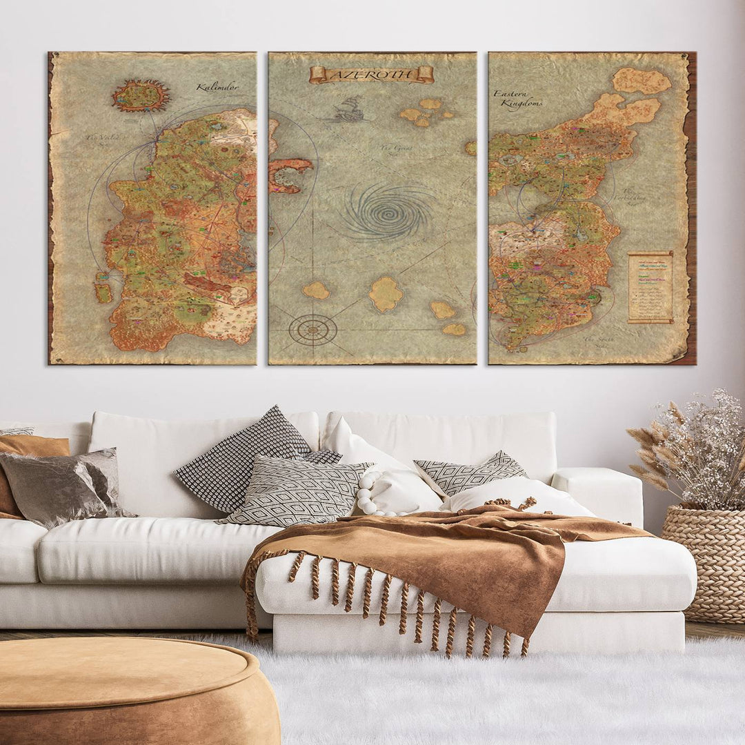 Azeroth Map Wall Art Canvas Print