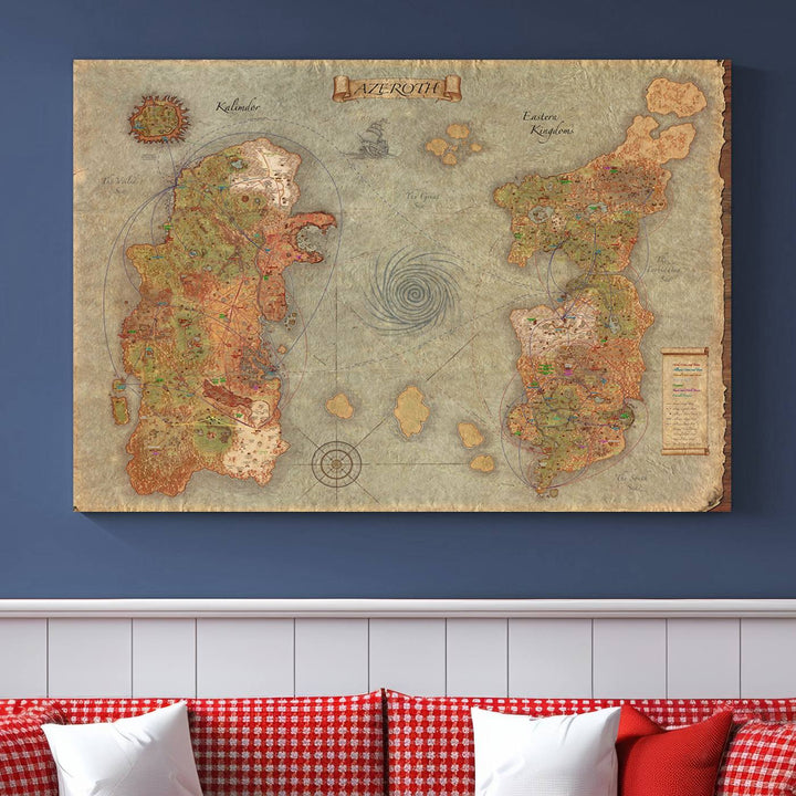 Azeroth Map Wall Art Canvas Print