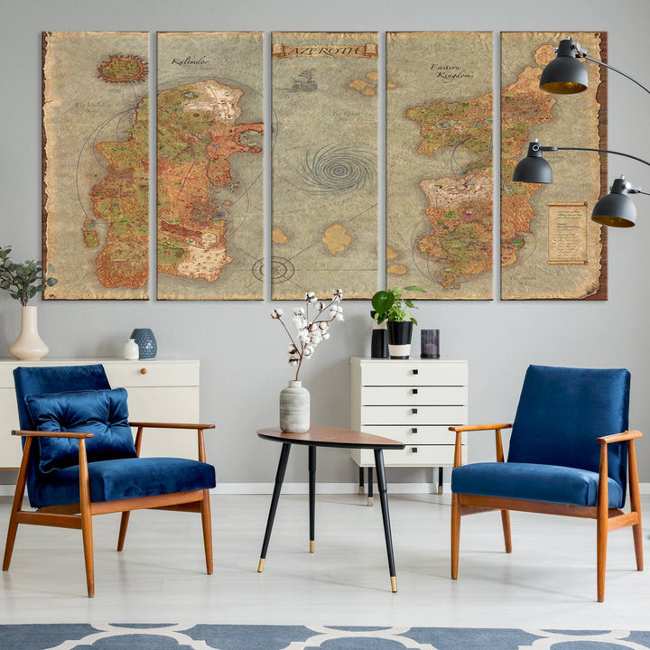 Azeroth Map Wall Art Canvas Print