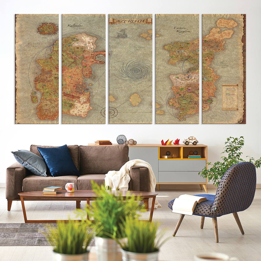 Azeroth Map Wall Art Canvas Print