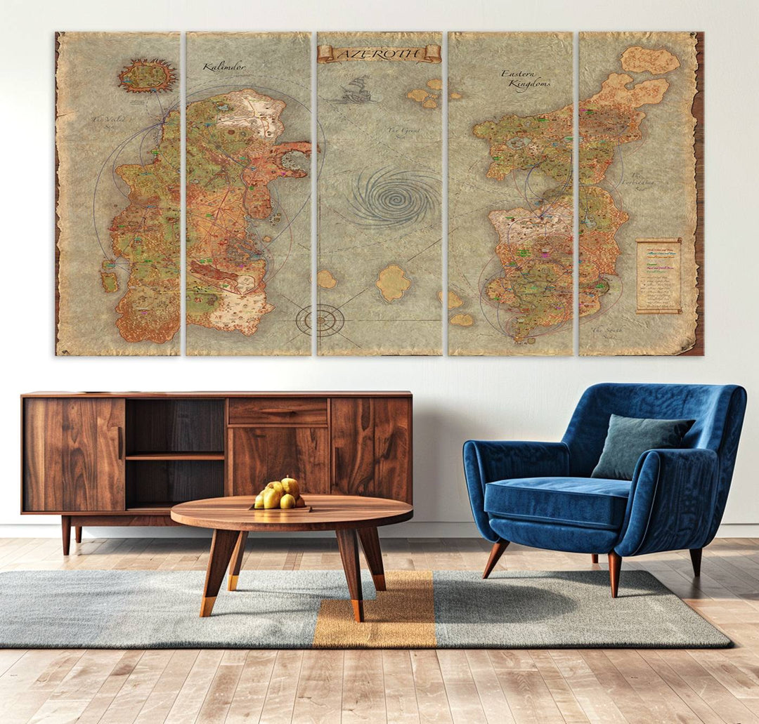 Azeroth Map Wall Art Canvas Print