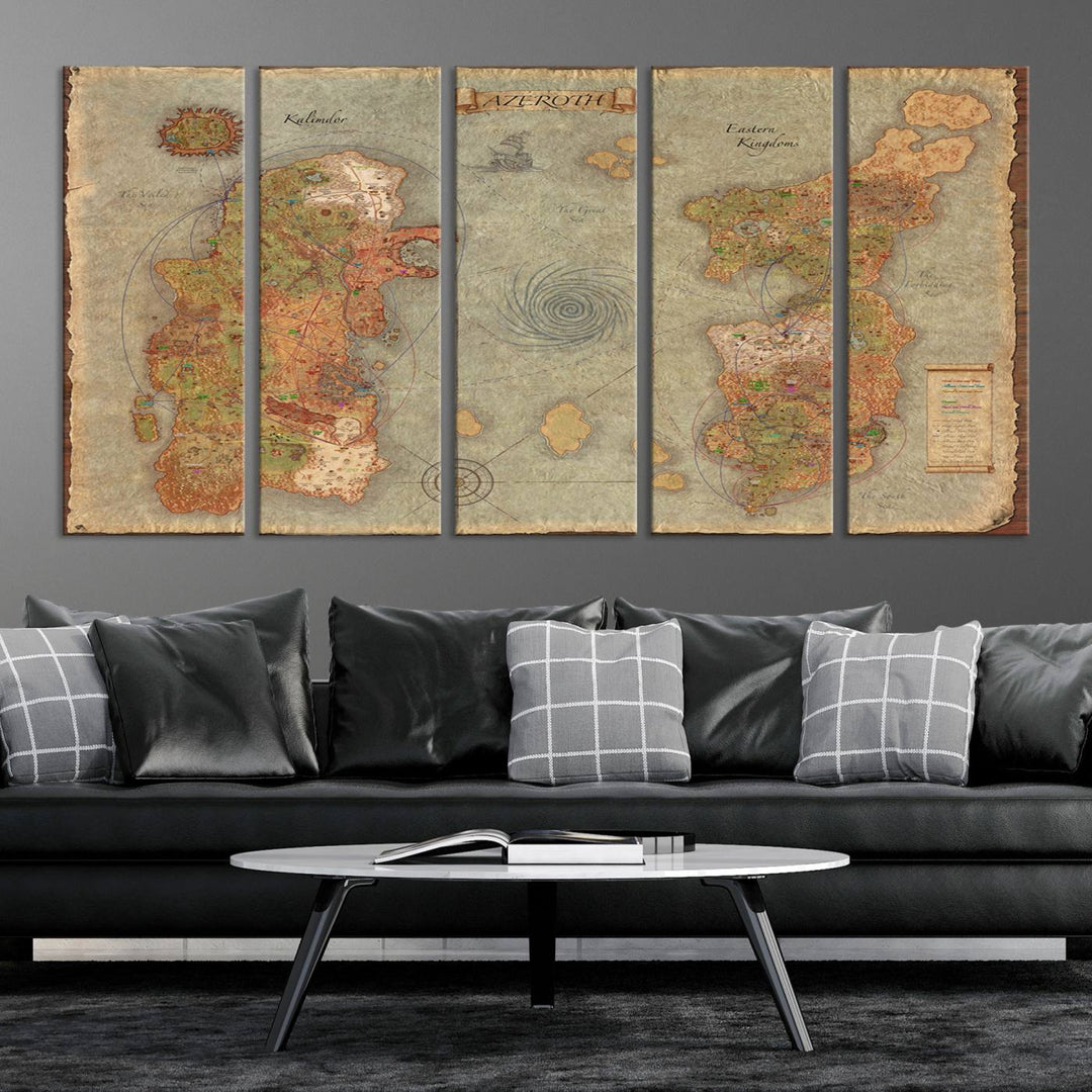 Azeroth Map Wall Art Canvas Print