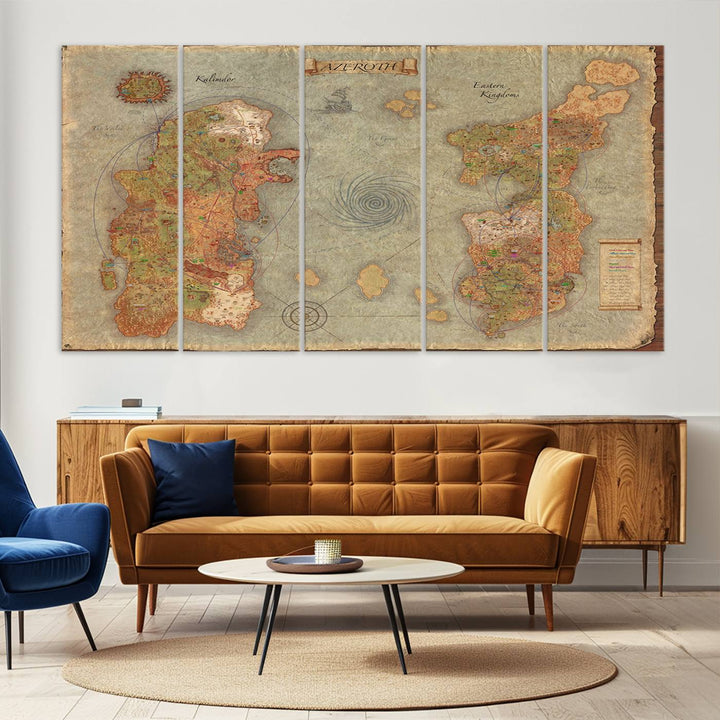 Azeroth Map Wall Art Canvas Print