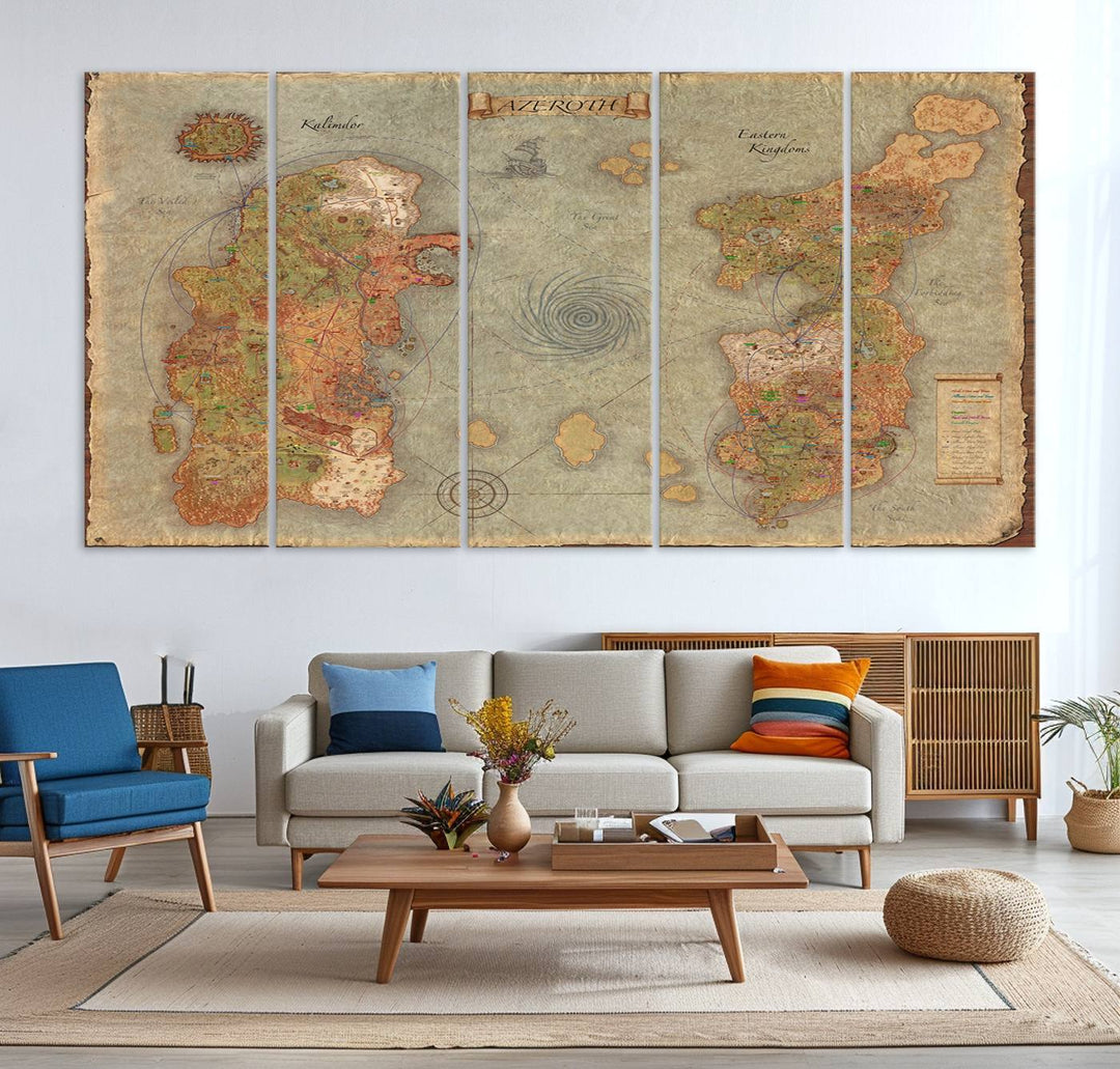 Azeroth Map Wall Art Canvas Print