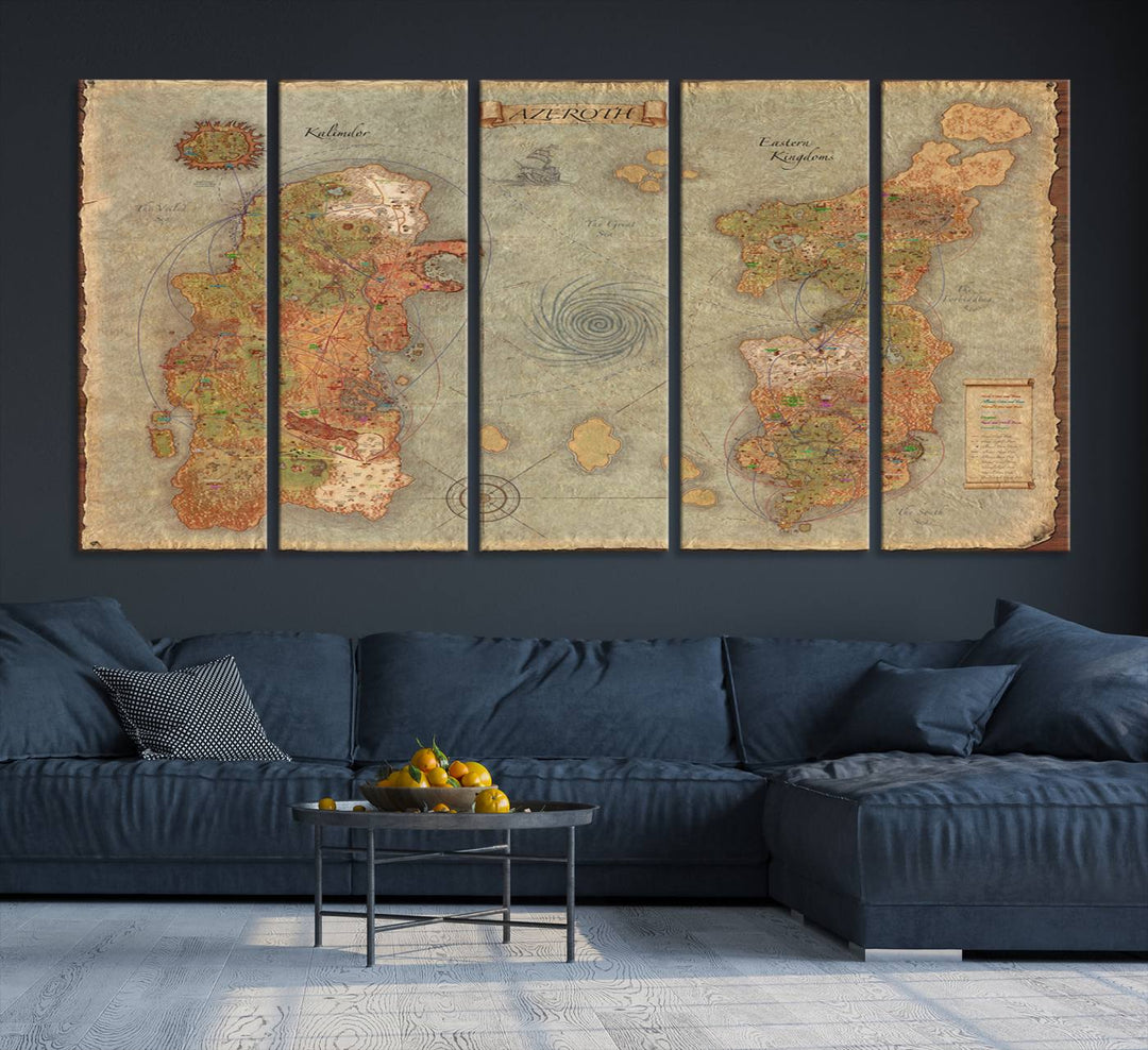 Azeroth Map Wall Art Canvas Print