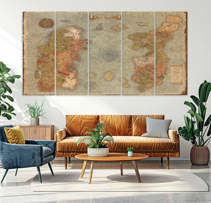 Azeroth Map Wall Art Canvas Print