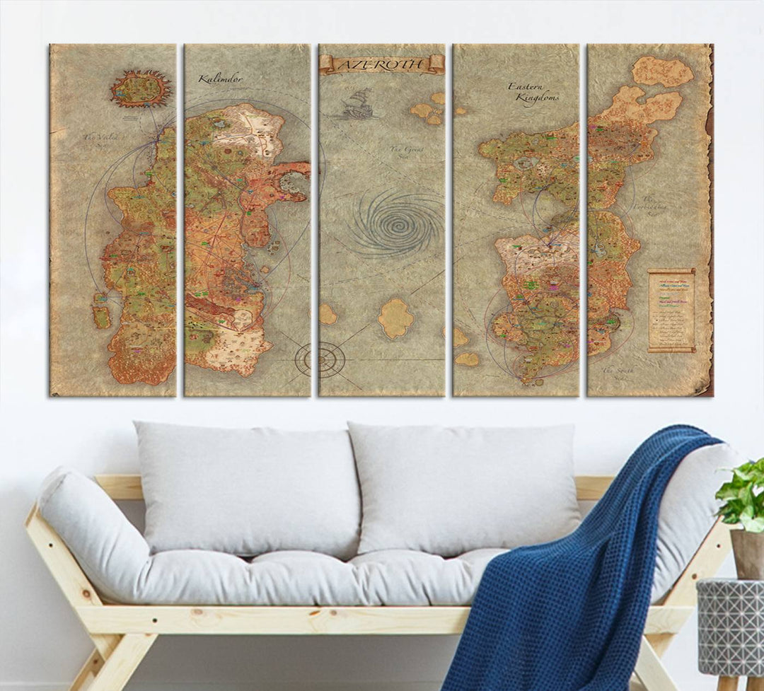 Azeroth Map Wall Art Canvas Print