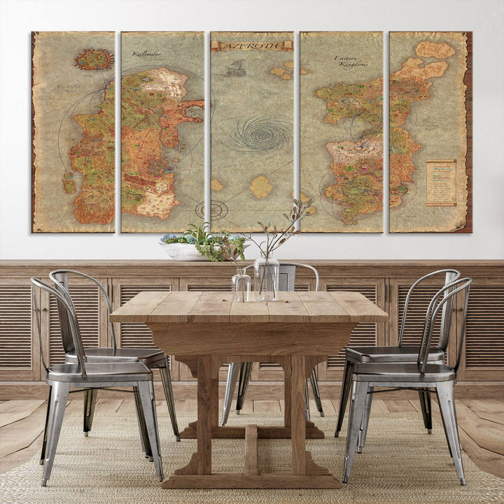 Azeroth Map Wall Art Canvas Print