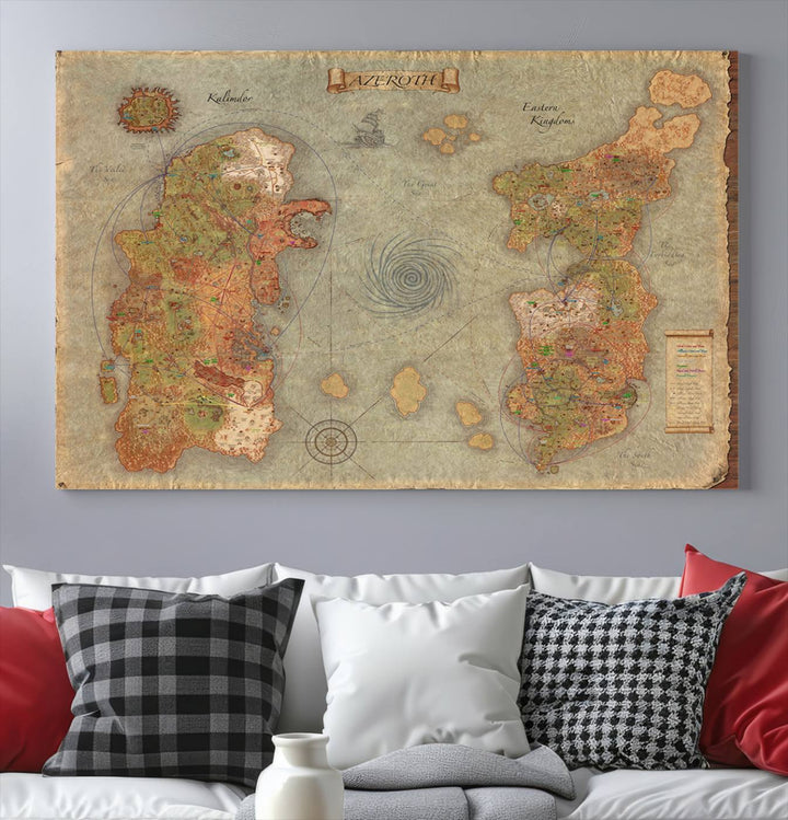 Azeroth Map Wall Art Canvas Print