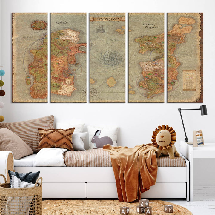 Azeroth Map Wall Art Canvas Print