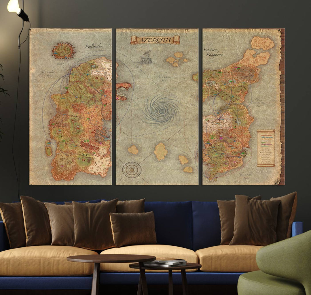 Azeroth Map Wall Art Canvas Print