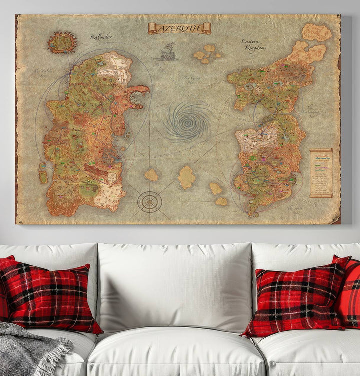 Azeroth Map Wall Art Canvas Print