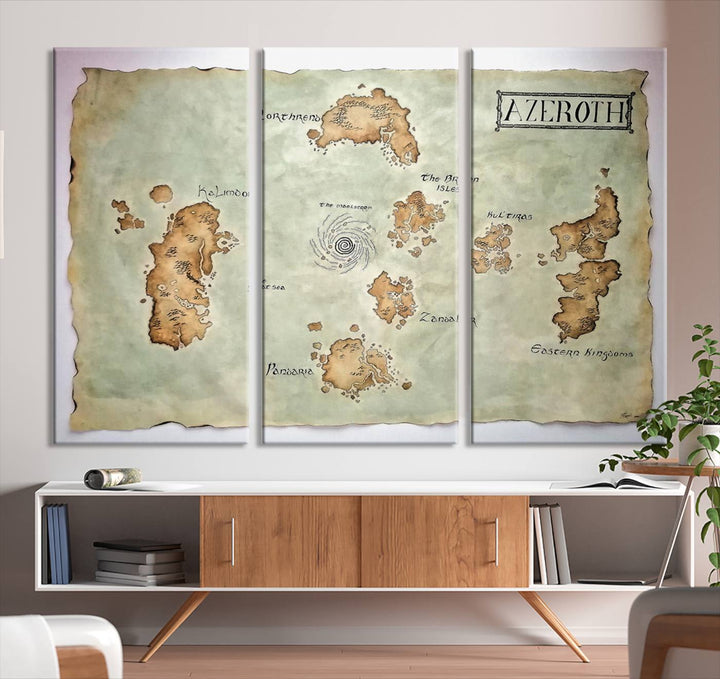 Azeroth World Map Wall Art Canvas Print