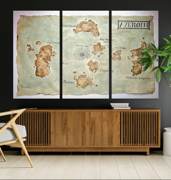 Azeroth World Map Wall Art Canvas Print