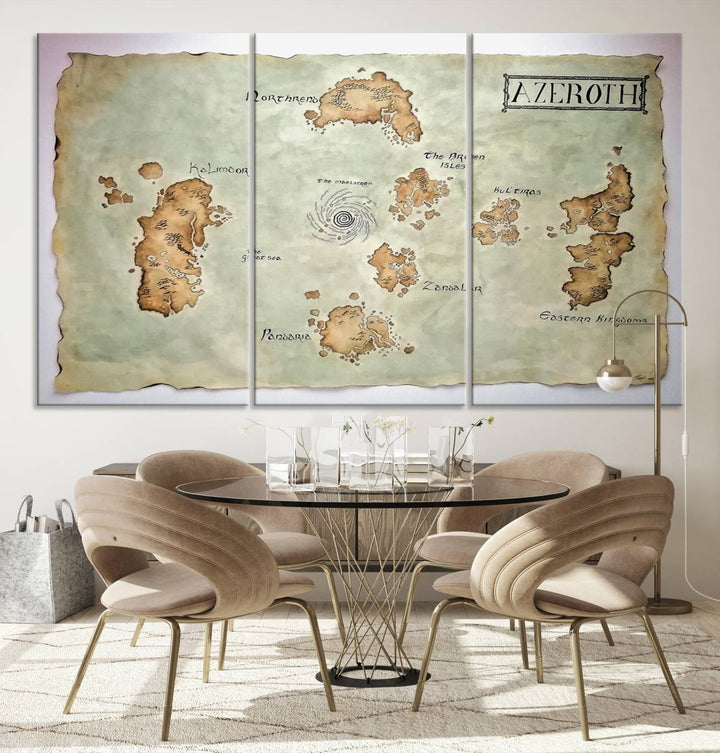 Azeroth World Map Wall Art Canvas Print