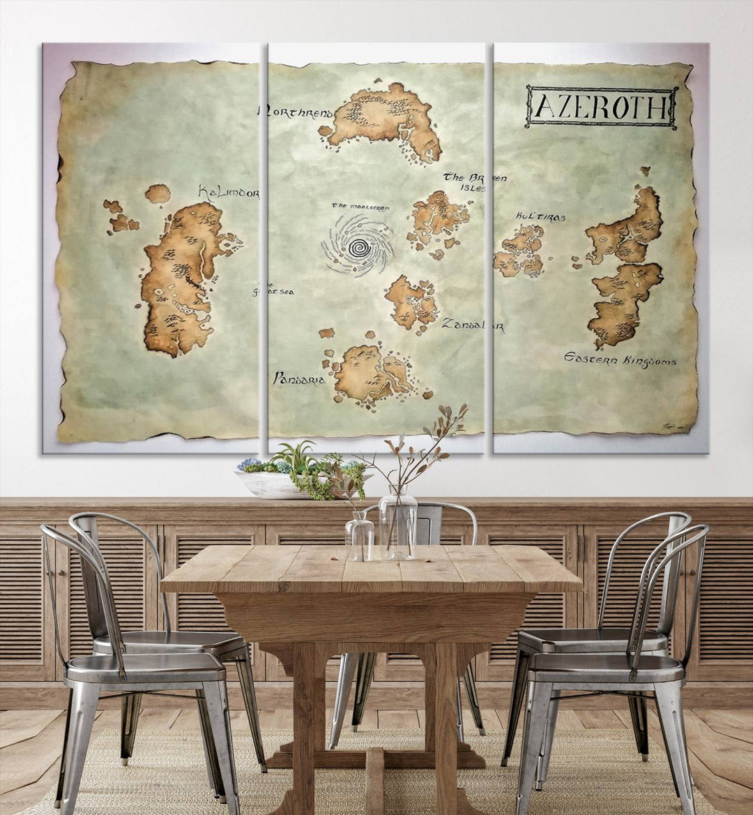 Azeroth World Map Wall Art Canvas Print