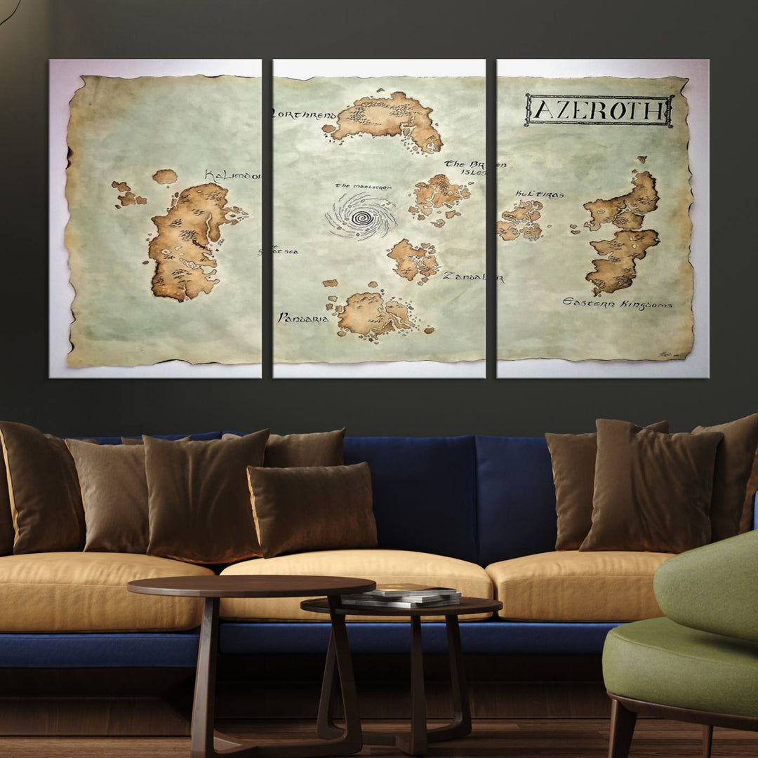 Azeroth World Map Wall Art Canvas Print