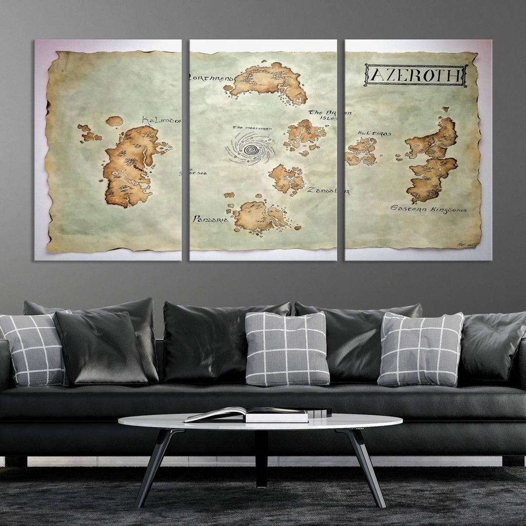 Azeroth World Map Wall Art Canvas Print