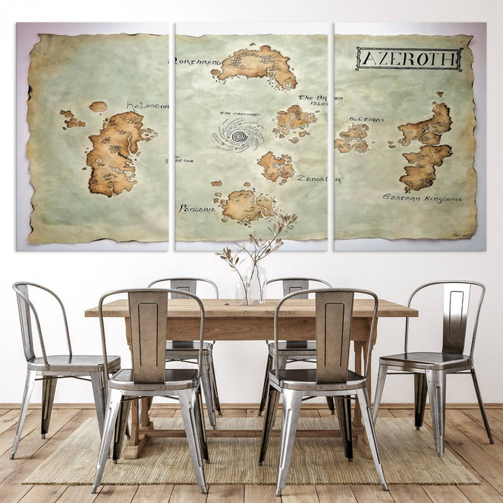 Azeroth World Map Wall Art Canvas Print