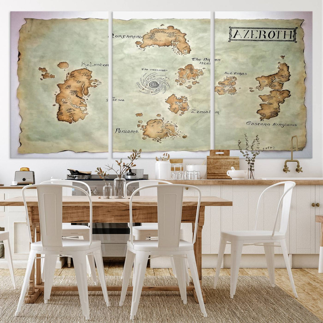 Azeroth World Map Wall Art Canvas Print