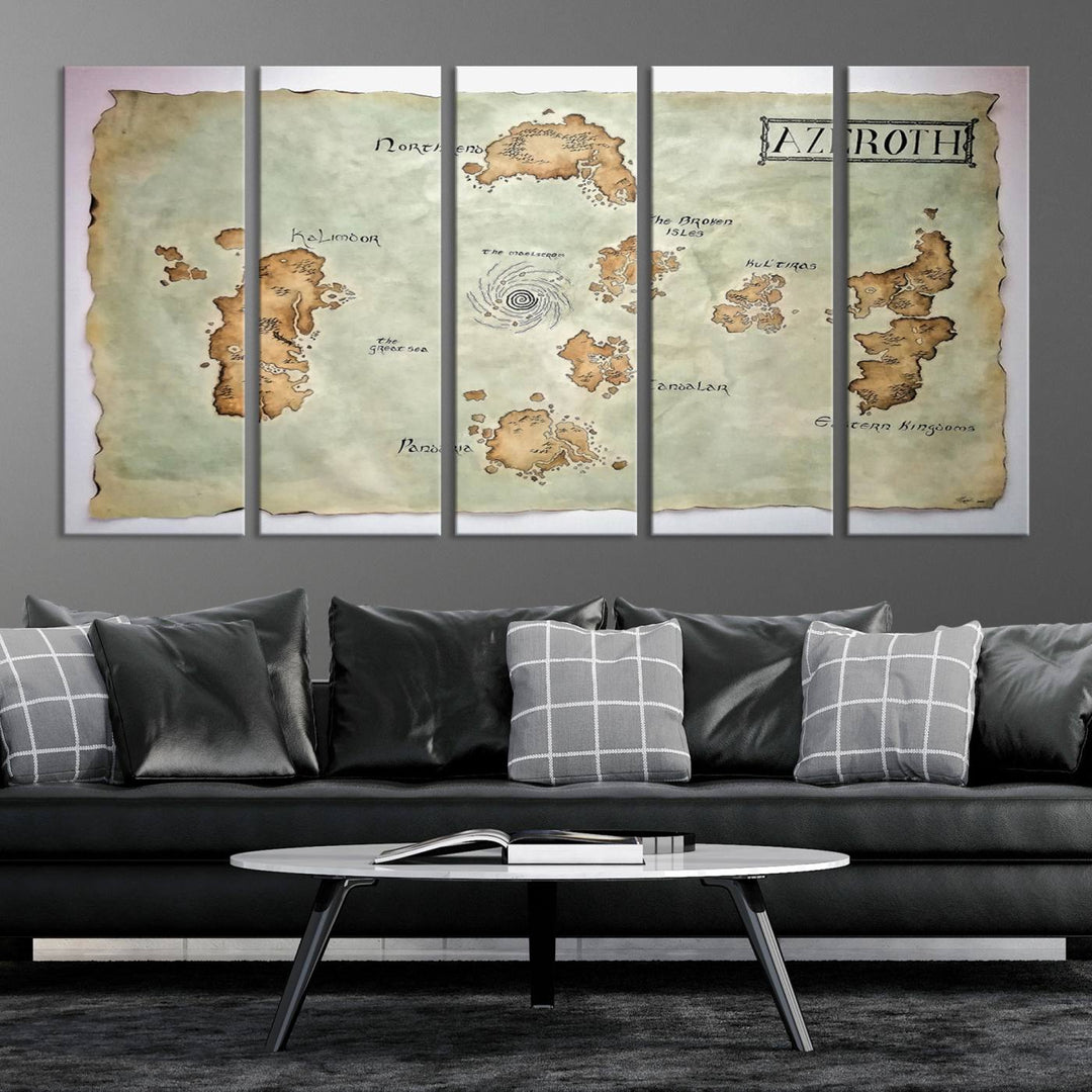 Azeroth World Map Wall Art Canvas Print