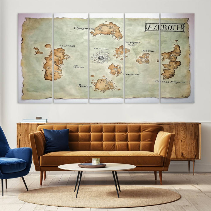 Azeroth World Map Wall Art Canvas Print