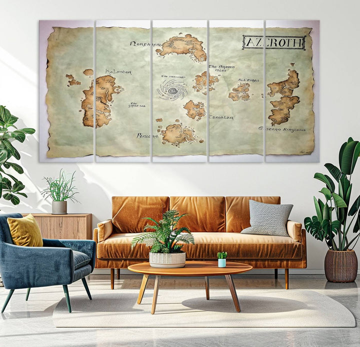 Azeroth World Map Wall Art Canvas Print