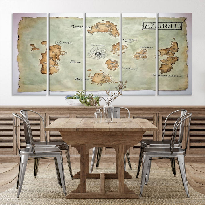 Azeroth World Map Wall Art Canvas Print