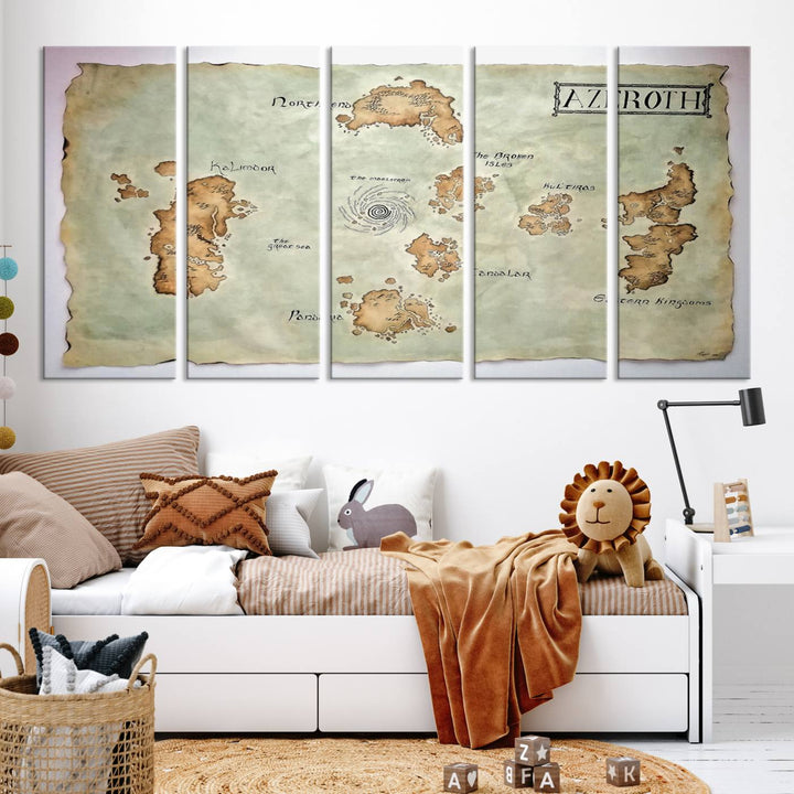 Azeroth World Map Wall Art Canvas Print